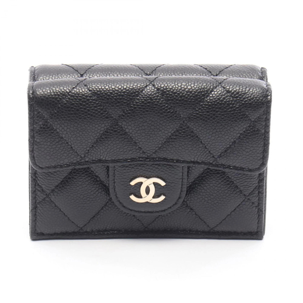 CHANEL Black Caviar Leather Wallet